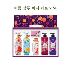(박스단위 판매)LG 생활건강 퍼퓸 삼푸 바디 세트 x 5P (쇼핑백 포함)(AQE-3577)